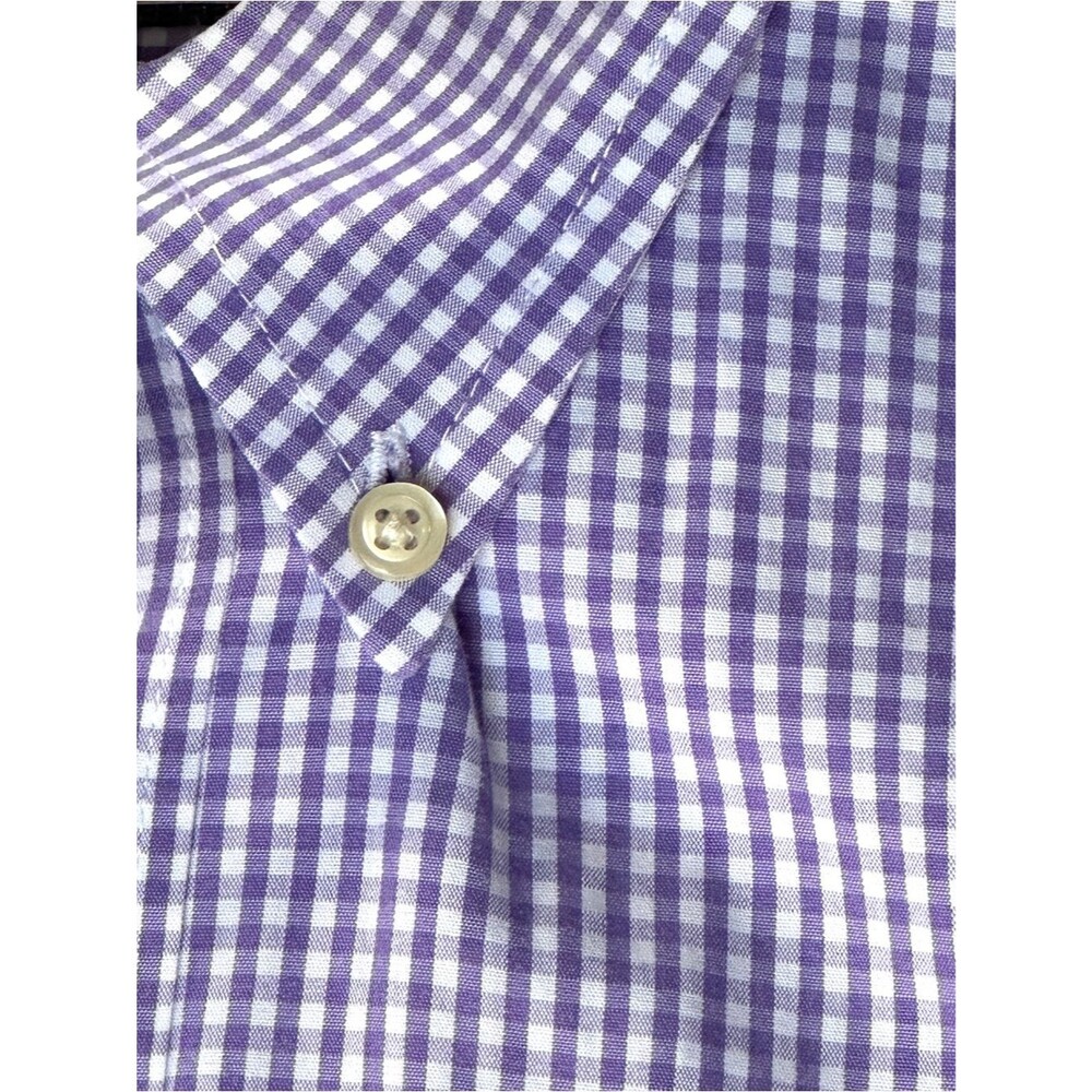 Izod Purple and White Gingham Button-Down Shirt